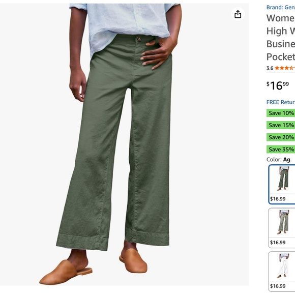 Olive green pants - Picture 1 of 1